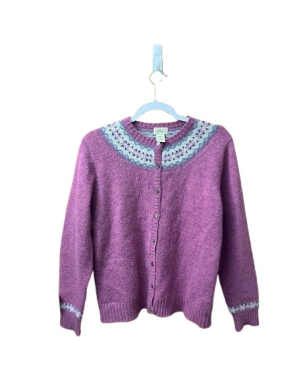 L.L. Bean Shetland Wool Fair Isle Cardigan